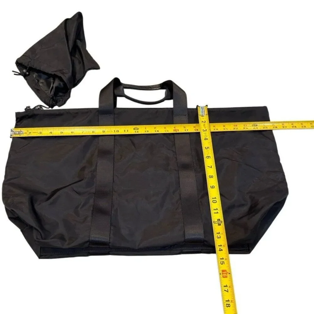 TUMI Black Nylon Packable Travel Duffel Bag + Small Pouch Lightweight